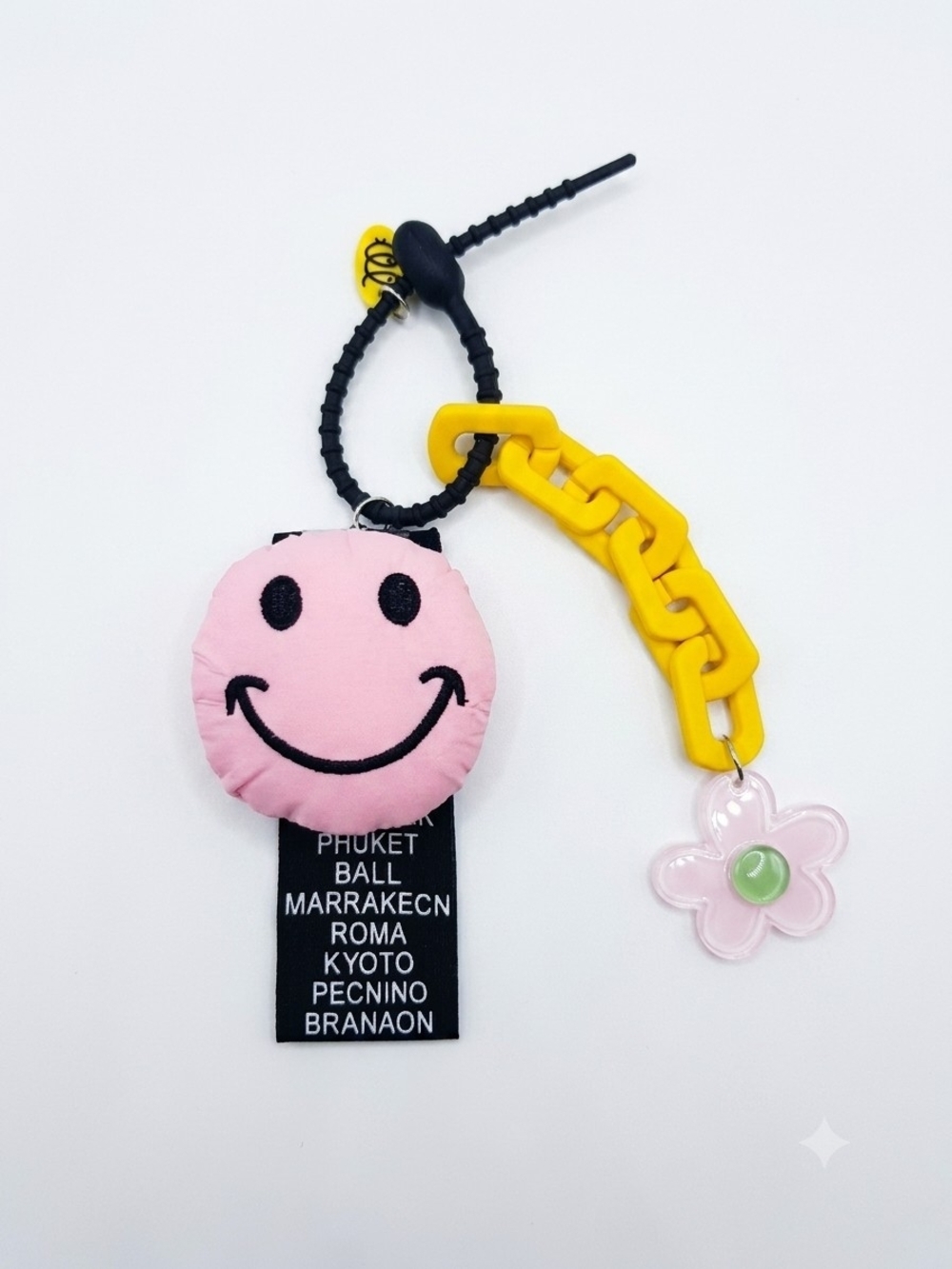 Makomaki Pink Smiley Face Bag Charm